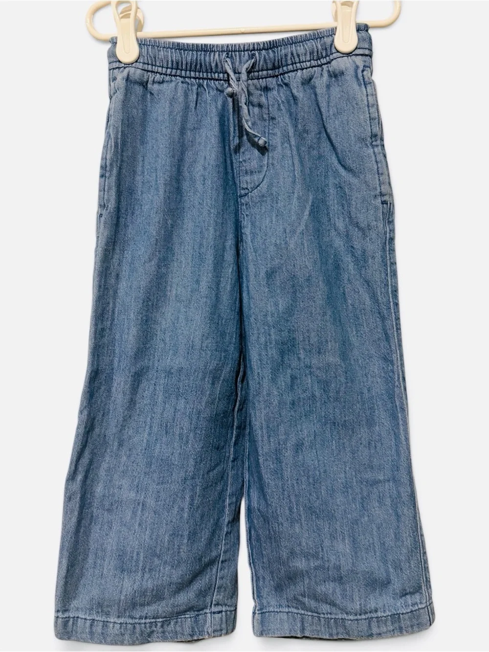 Girls Wide-Leg Denim Pull On Pants